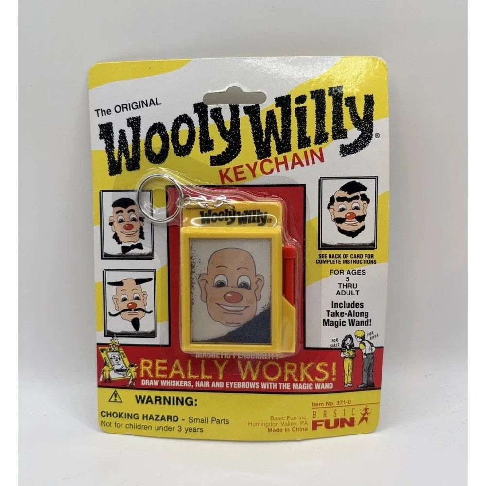 Vintage Basic Fun Wooly Willy Miniature Portable Toy Travel Keychain
